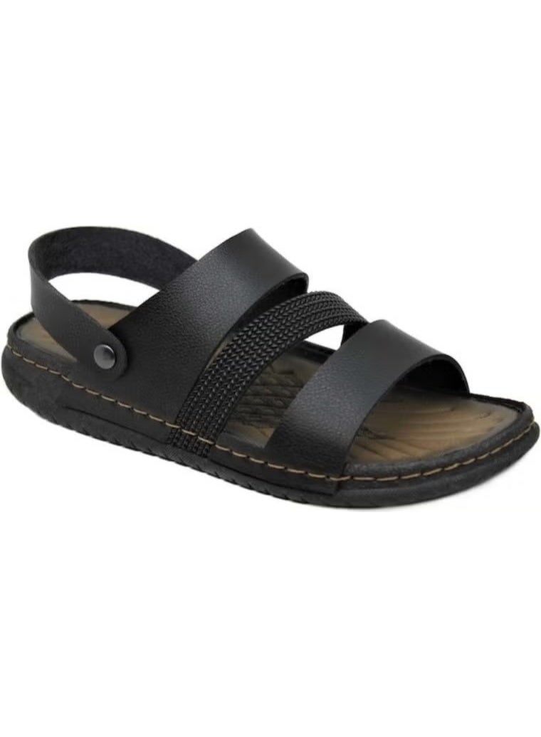 Gezer 11651 Black Men's Anatomical Slipper Sandals - Image 1
